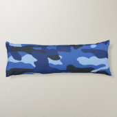 Camouflage Blauw Camo Legerpatroon Lichaamskussen (Achterkant)