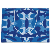 Camouflage Blauw Camo Legerpatroon Monogram Groot Cadeauzakje (Voorkant)
