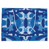 Camouflage Blauw Camo Legerpatroon Monogram Groot Cadeauzakje (Achterkant)