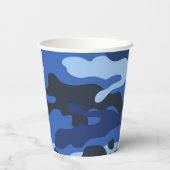 Camouflage Blauw Camo Legerpatroon Papieren Bekers (Achterkant)