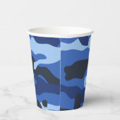 Camouflage Blauw Camo Legerpatroon Papieren Bekers (Rechts)
