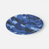 Camouflage Blauw Camo Legerpatroon Papieren Bordje (Gekanteld)