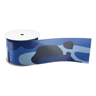 Camouflage Blauw Camo Legerpatroon Satijnen Lint