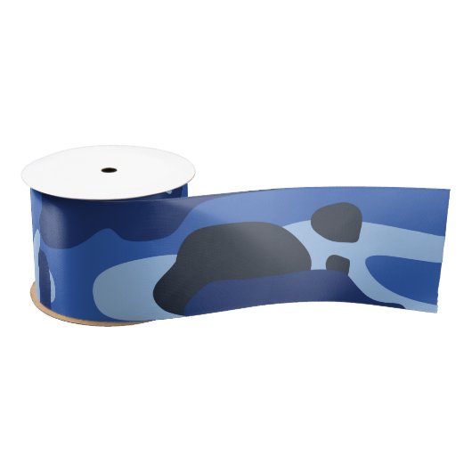 Camouflage Blauw Camo Legerpatroon Satijnen Lint (Spoel)