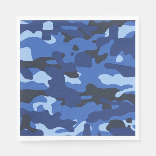 Camouflage Blauw Camo Legerpatroon Servet (Voorkant)