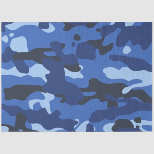 Camouflage Blauw Camo Legerpatroon Tissuepapier (Voorkant)
