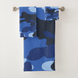 Camouflage blauw camo patroon bad handdoek