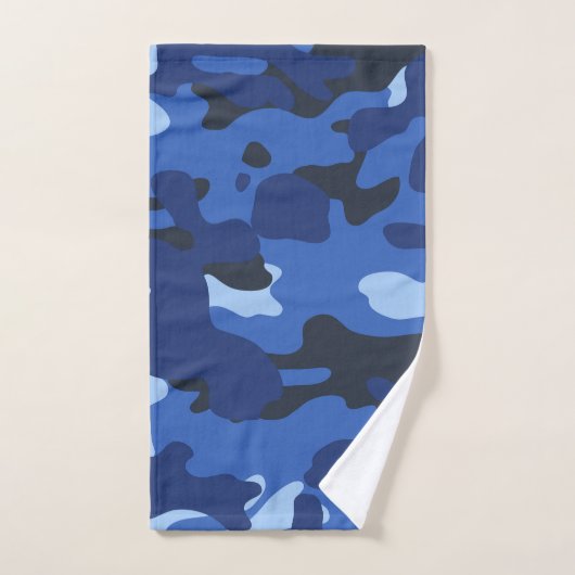 Camouflage blauw camo patroon bad handdoek (Handdoek)