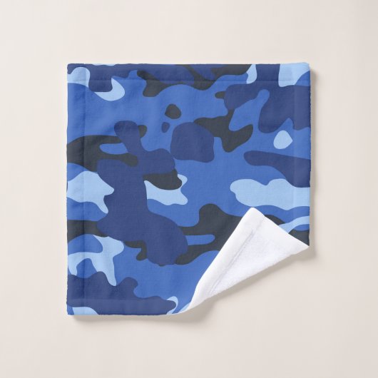 Camouflage blauw camo patroon bad handdoek (Wasdoekje)