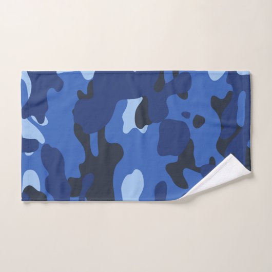 Camouflage blauw camo patroon bad handdoek (Handdoek)