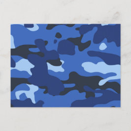 Camouflage blauw camo patroon feestdagenkaart
