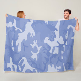 Camouflage Blauw Fleece Deken