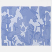 Camouflage Blauw Fleece Deken (Voorkant (Horizontaal))