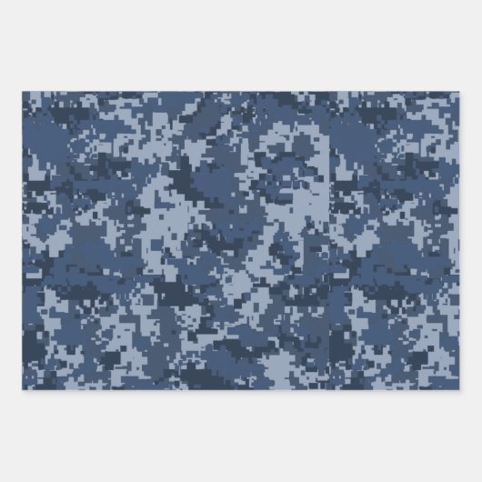 Camouflage blauw, groen en bruin inpakpapier vel (Voorkant)