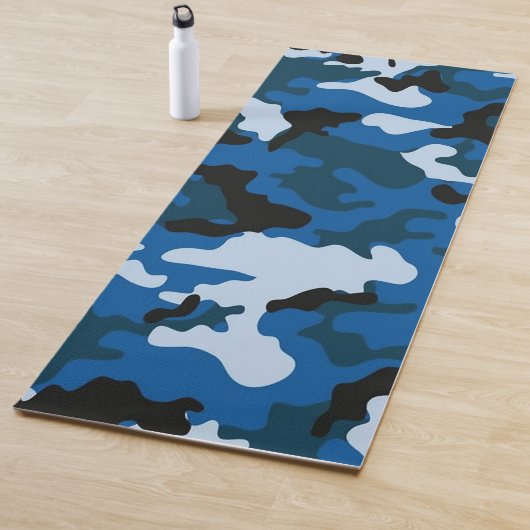 camouflage blauw naadloos patroon Yoga Mat (In situ)