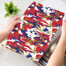 Camouflage, Blauw Wit Rood Goud, Militair, Leger