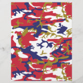 Camouflage, Blauw Wit Rood Goud, Militair, Leger Flyer (Achterkant)