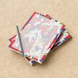 Camouflage, Blauw Wit Rood Goud, Militair, Leger Notitieblok