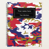 Camouflage, Blauw Wit Rood Goud, Militair, Leger Planner (Voorkant)