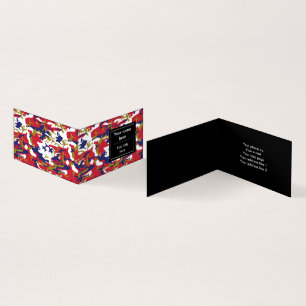 Camouflage, Blauw Wit Rood Goud, Militair, Leger Visitekaartje