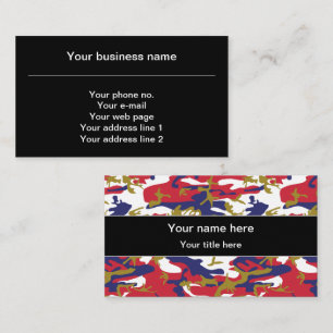 Camouflage, Blauw Wit Rood Goud, Militair, Leger Visitekaartje