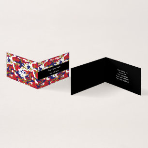 Camouflage, Blauw Wit Rood Goud, Militair, Leger Visitekaartje