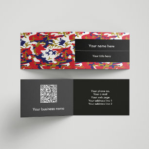 Camouflage, Blauw Wit Rood Goud, Militair, Leger Visitekaartje