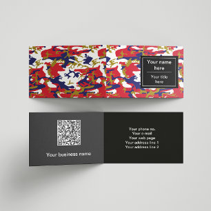 Camouflage, Blauw Wit Rood Goud, Militair, Leger Visitekaartje