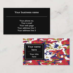 Camouflage, Blauw Wit Rood Goud, Militair, Leger Visitekaartje