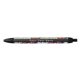 Camouflage, Blauw Wit Rood Goud, Militair, Leger Zwarte Inkt Pen