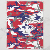 Camouflage, Blauw Wit Rood Grijs, Militair, Leger Flyer (Achterkant)