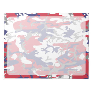 Camouflage, Blauw Wit Rood Grijs, Militair, Leger Notitieblok