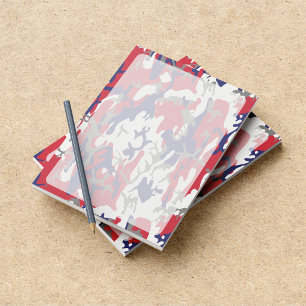 Camouflage, Blauw Wit Rood Grijs, Militair, Leger Notitieblok