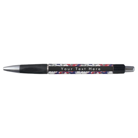 Camouflage, Blauw Wit Rood Grijs, Militair, Leger Pen (Voorkant)
