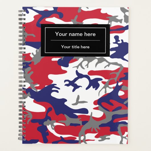 Camouflage, Blauw Wit Rood Grijs, Militair, Leger Planner (Voorkant)