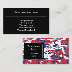 Camouflage, Blauw Wit Rood Grijs, Militair, Leger Visitekaartje