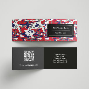 Camouflage, Blauw Wit Rood Grijs, Militair, Leger Visitekaartje