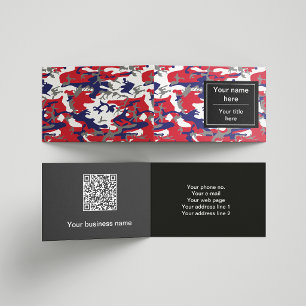 Camouflage, Blauw Wit Rood Grijs, Militair, Leger Visitekaartje