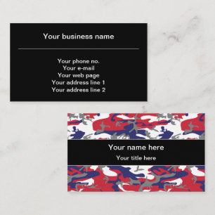 Camouflage, Blauw Wit Rood Grijs, Militair, Leger Visitekaartje