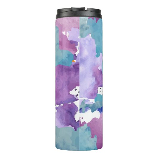 Camouflage Blue Pattern Thermosbeker (Achterkant)