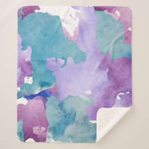 Camouflage Blue Sherpa Deken