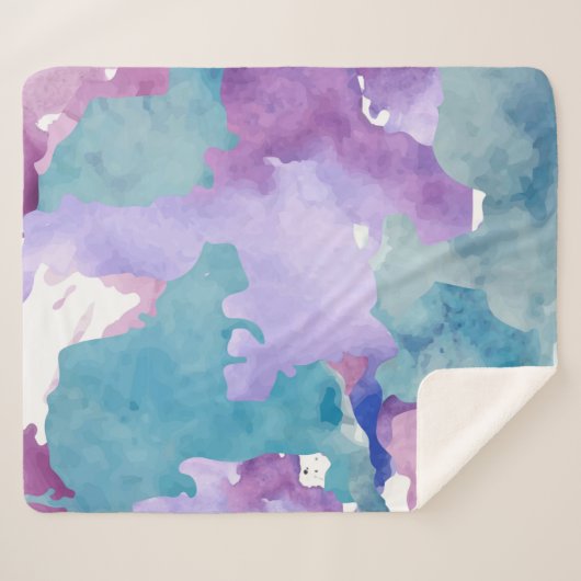 Camouflage Blue Sherpa Deken (Voorkant (horizontaal))