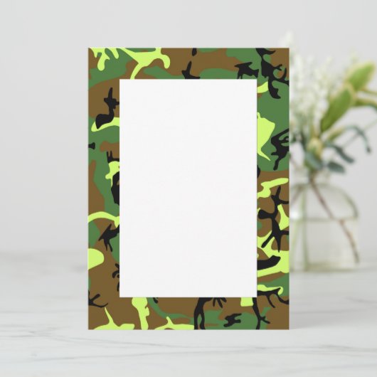 Camouflage Border Uitnodiging (Staand voorkant)