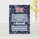 Camouflage British Navy Badge Congrats uit te roei Kaart (Gele Bloem)