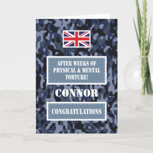 Camouflage British Navy Badge Congrats uit te roei Kaart