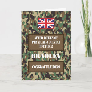 Camouflage Britse Legerbadge uitdelen Congrats Kaart