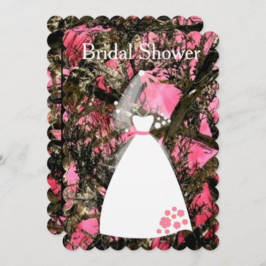 Camouflage bruids douche uitnodiging (Voorkant / Achterkant)