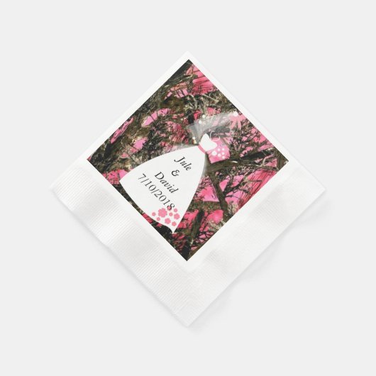 Camouflage bruiloft servetten (Hoek)