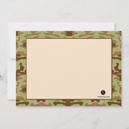Camouflage Bruin Fotouitnodiging Kaart (Achterkant)