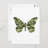 Camouflage Butterfly Silhouette Briefkaart (Voorkant / Achterkant)